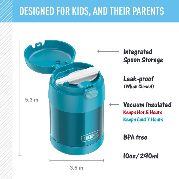 THERMOS FUNTAINER - Recipiente para comida con cuchara plegable para niños, con aislamiento al vacío, de acero inoxidable, 10 onzas, azul marino - Image 87