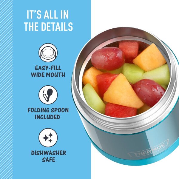 THERMOS FUNTAINER - Recipiente para comida con cuchara plegable para niños, con aislamiento al vacío, de acero inoxidable, 10 onzas, azul marino - Image 88