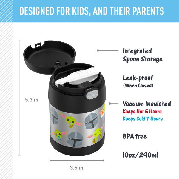 THERMOS FUNTAINER - Recipiente para comida con cuchara plegable para niños, con aislamiento al vacío, de acero inoxidable, 10 onzas, azul marino - Image 91