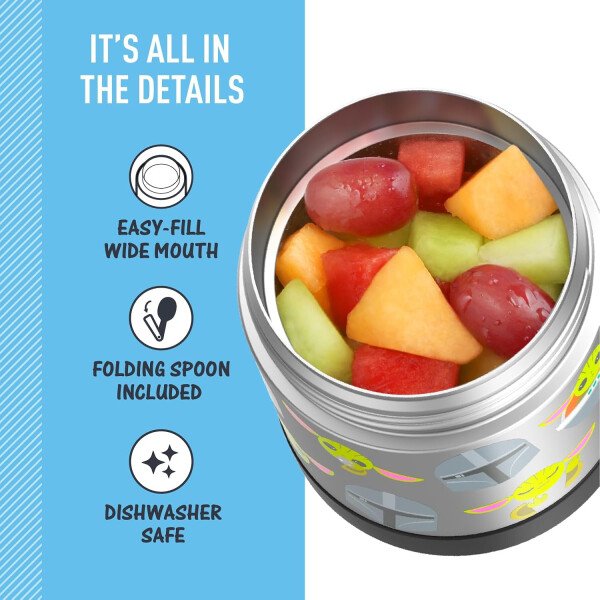 THERMOS FUNTAINER - Recipiente para comida con cuchara plegable para niños, con aislamiento al vacío, de acero inoxidable, 10 onzas, azul marino - Image 92