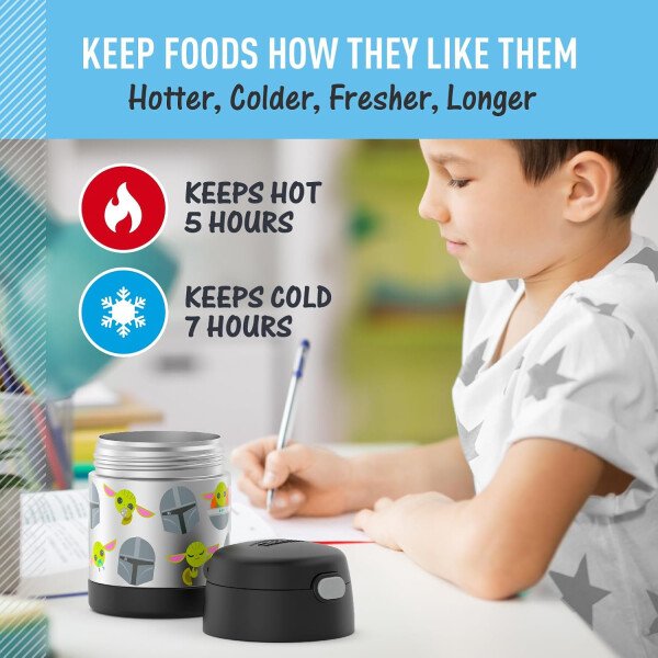THERMOS FUNTAINER - Recipiente para comida con cuchara plegable para niños, con aislamiento al vacío, de acero inoxidable, 10 onzas, azul marino - Image 93