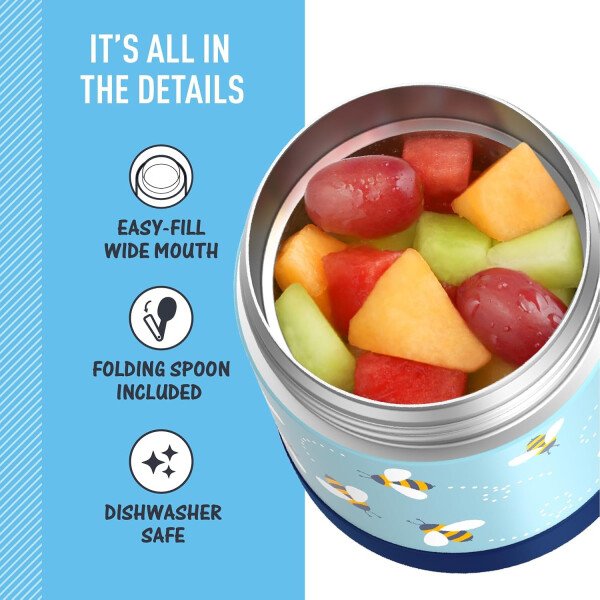 THERMOS FUNTAINER - Recipiente para comida con cuchara plegable para niños, con aislamiento al vacío, de acero inoxidable, 10 onzas, azul marino - Image 96