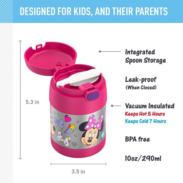 THERMOS FUNTAINER - Recipiente para comida con cuchara plegable para niños, con aislamiento al vacío, de acero inoxidable, 10 onzas, azul marino - Image 99
