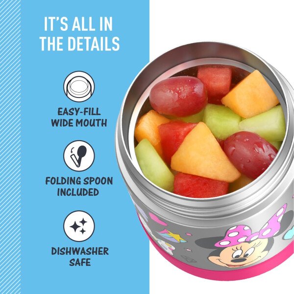 THERMOS FUNTAINER - Recipiente para comida con cuchara plegable para niños, con aislamiento al vacío, de acero inoxidable, 10 onzas, azul marino - Image 100