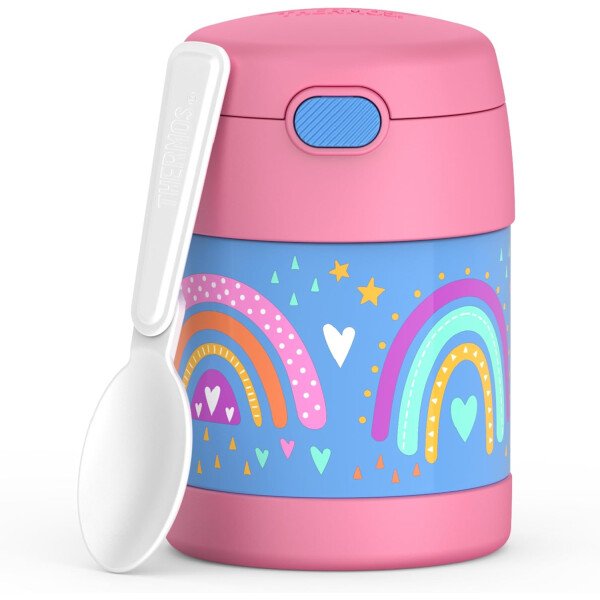 THERMOS FUNTAINER - Recipiente para comida con cuchara plegable para niños, con aislamiento al vacío, de acero inoxidable, 10 onzas, azul marino - Image 107