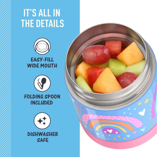 THERMOS FUNTAINER - Recipiente para comida con cuchara plegable para niños, con aislamiento al vacío, de acero inoxidable, 10 onzas, azul marino - Image 109