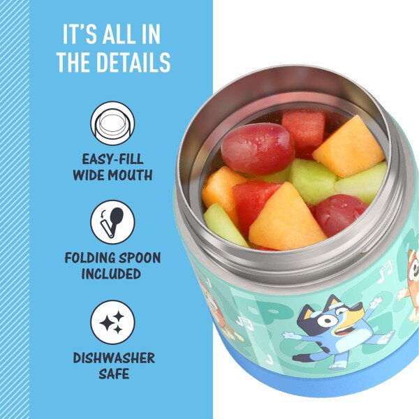 THERMOS FUNTAINER - Recipiente para comida con cuchara plegable para niños, con aislamiento al vacío, de acero inoxidable, 10 onzas, azul marino - Image 113