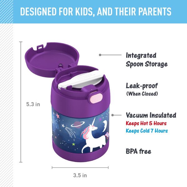 THERMOS FUNTAINER - Recipiente para comida con cuchara plegable para niños, con aislamiento al vacío, de acero inoxidable, 10 onzas, azul marino - Image 116