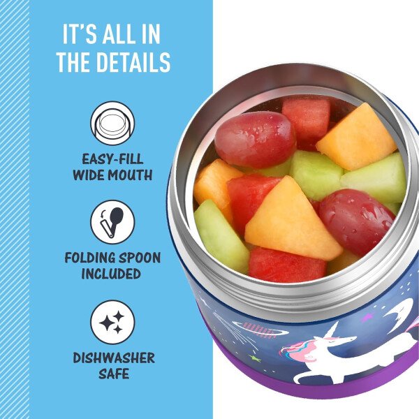 THERMOS FUNTAINER - Recipiente para comida con cuchara plegable para niños, con aislamiento al vacío, de acero inoxidable, 10 onzas, azul marino - Image 117