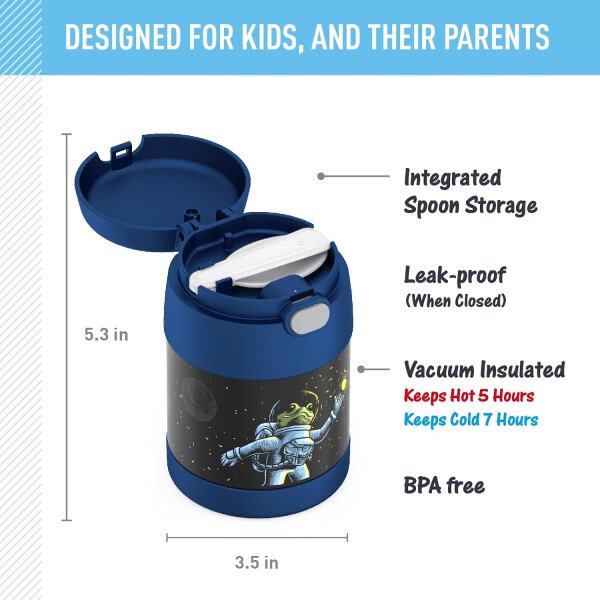 THERMOS FUNTAINER - Recipiente para comida con cuchara plegable para niños, con aislamiento al vacío, de acero inoxidable, 10 onzas, azul marino - Image 120