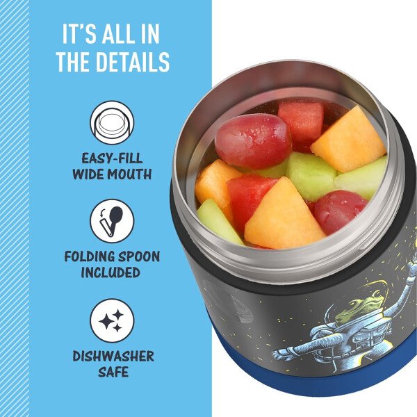 THERMOS FUNTAINER - Recipiente para comida con cuchara plegable para niños, con aislamiento al vacío, de acero inoxidable, 10 onzas, azul marino - Image 121