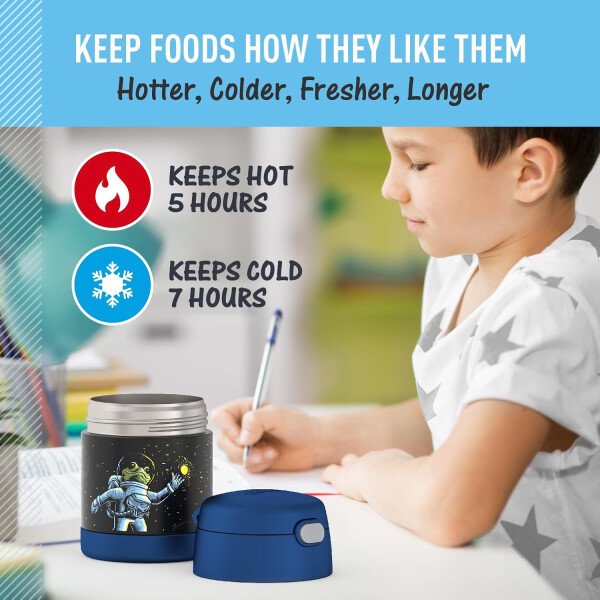 THERMOS FUNTAINER - Recipiente para comida con cuchara plegable para niños, con aislamiento al vacío, de acero inoxidable, 10 onzas, azul marino - Image 122