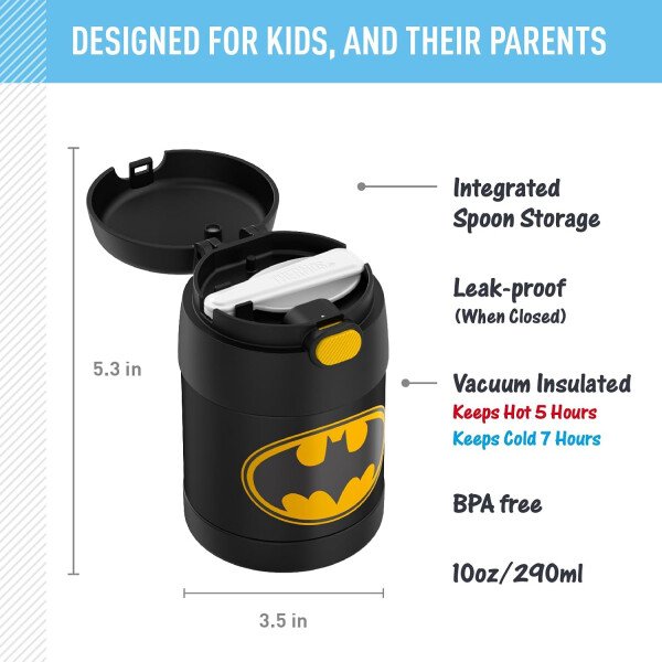 THERMOS FUNTAINER - Recipiente para comida con cuchara plegable para niños, con aislamiento al vacío, de acero inoxidable, 10 onzas, azul marino - Image 125