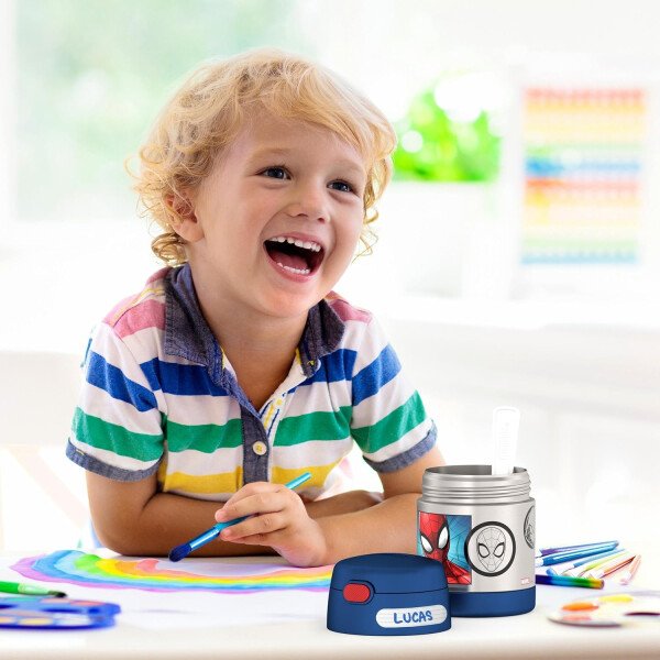 THERMOS FUNTAINER - Recipiente para comida con cuchara plegable para niños, con aislamiento al vacío, de acero inoxidable, 10 onzas, azul marino - Image 134