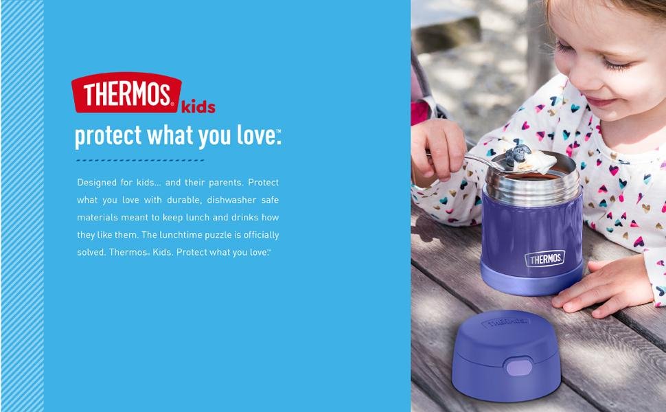 Thermos Funtainers durable, apto para lavavajillas, recipientes de almuerzo para niños y niños, para llevar comida