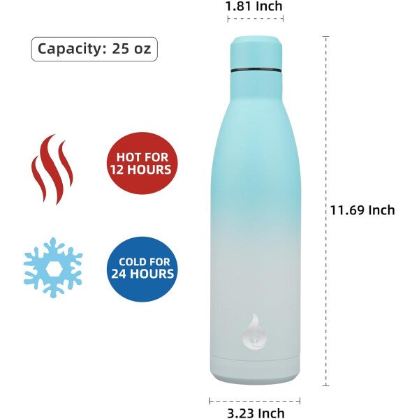 BJPKPK Botella de agua aislada de 12 onzas Samll de acero inoxidable, reutilizable, termo metálico que mantiene el frío y el calor, naranja atardecer - Image 9