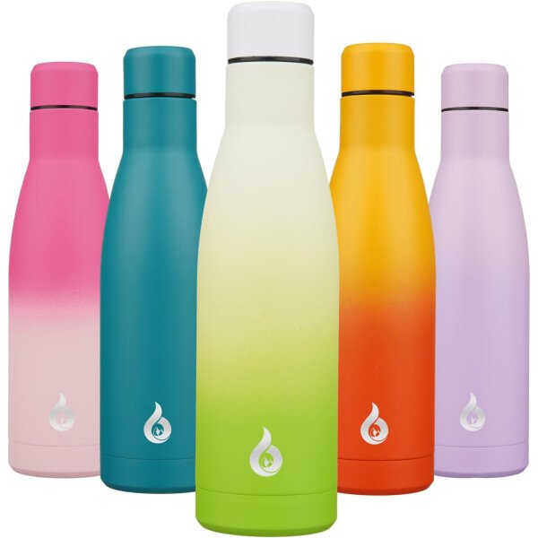 BJPKPK Botella de agua aislada de 12 onzas Samll de acero inoxidable, reutilizable, termo metálico que mantiene el frío y el calor, naranja atardecer - Image 13