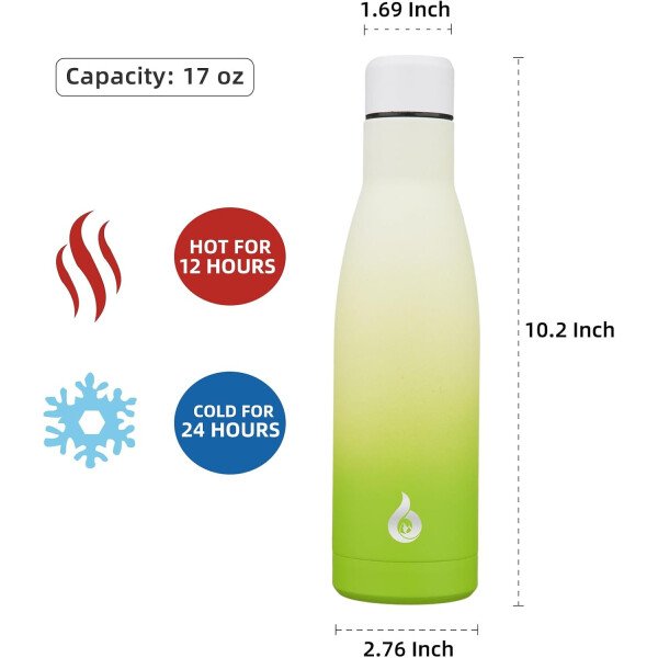 BJPKPK Botella de agua aislada de 12 onzas Samll de acero inoxidable, reutilizable, termo metálico que mantiene el frío y el calor, naranja atardecer - Image 15