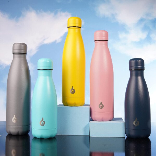 BJPKPK Botella de agua aislada de 12 onzas Samll de acero inoxidable, reutilizable, termo metálico que mantiene el frío y el calor, naranja atardecer - Image 28