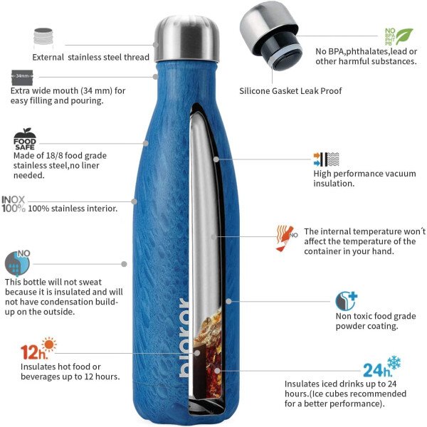 BJPKPK Botella de agua aislada de 12 onzas Samll de acero inoxidable, reutilizable, termo metálico que mantiene el frío y el calor, naranja atardecer - Image 33