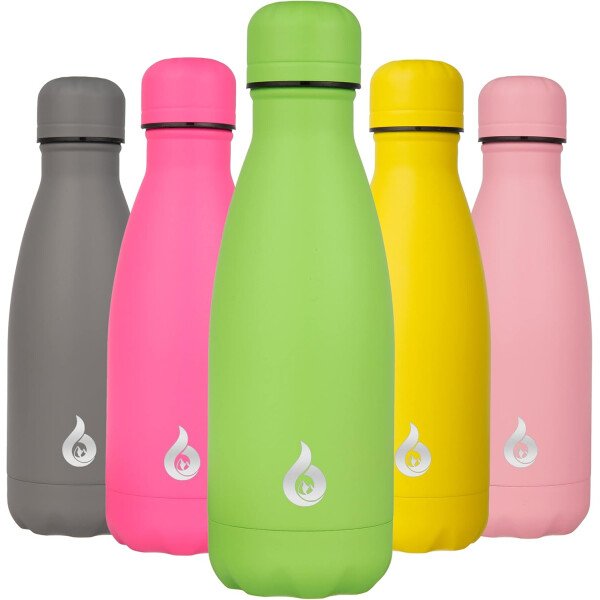 BJPKPK Botella de agua aislada de 12 onzas Samll de acero inoxidable, reutilizable, termo metálico que mantiene el frío y el calor, naranja atardecer - Image 41
