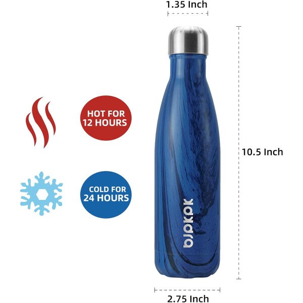 BJPKPK Botella de agua aislada de 12 onzas Samll de acero inoxidable, reutilizable, termo metálico que mantiene el frío y el calor, naranja atardecer - Image 74