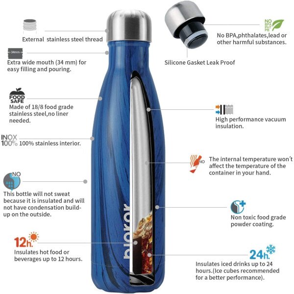 BJPKPK Botella de agua aislada de 12 onzas Samll de acero inoxidable, reutilizable, termo metálico que mantiene el frío y el calor, naranja atardecer - Image 75