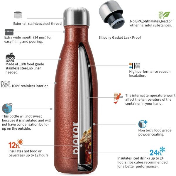BJPKPK Botella de agua aislada de 12 onzas Samll de acero inoxidable, reutilizable, termo metálico que mantiene el frío y el calor, naranja atardecer - Image 79
