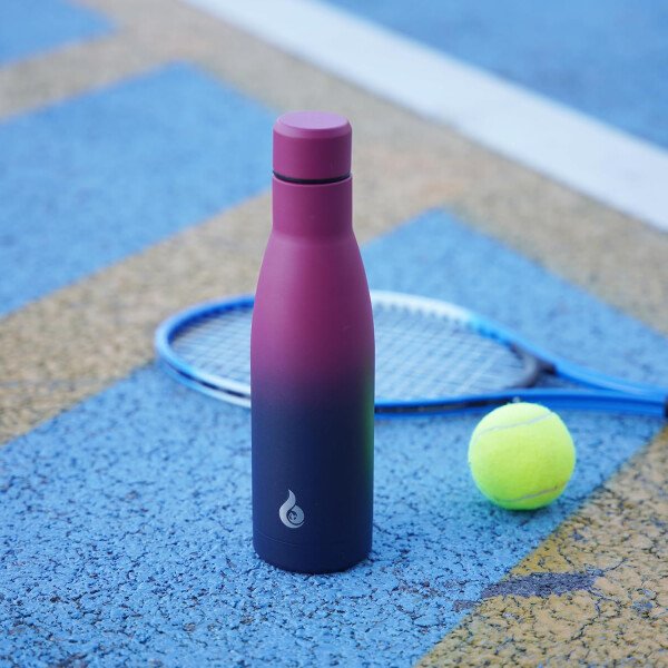 BJPKPK Botella de agua aislada de 12 onzas Samll de acero inoxidable, reutilizable, termo metálico que mantiene el frío y el calor, naranja atardecer - Image 85