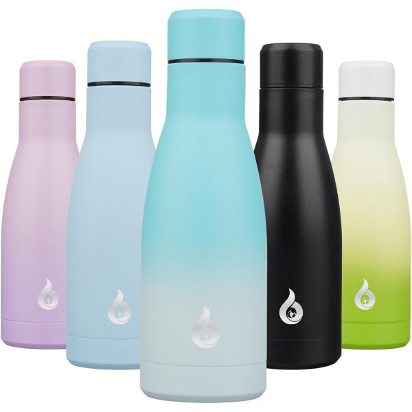 BJPKPK Botella de agua aislada de 12 onzas Samll de acero inoxidable, reutilizable, termo metálico que mantiene el frío y el calor, naranja atardecer - Image 101