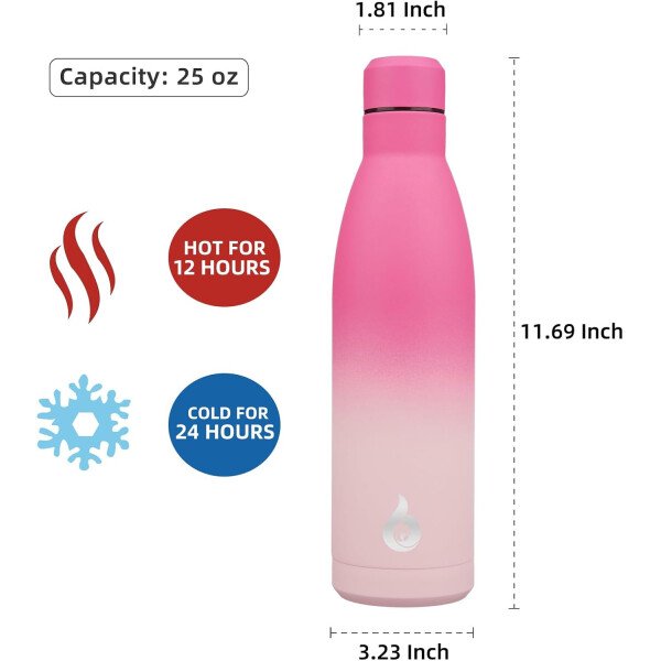 BJPKPK Botella de agua aislada de 12 onzas Samll de acero inoxidable, reutilizable, termo metálico que mantiene el frío y el calor, naranja atardecer - Image 116