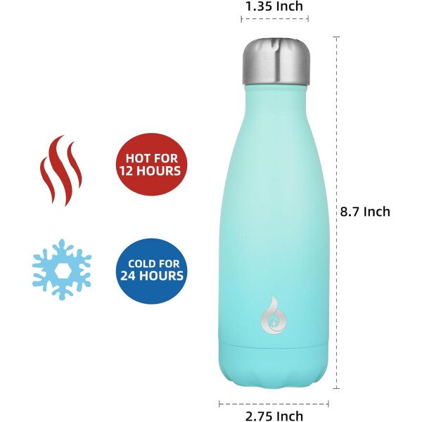 BJPKPK Botella de agua aislada de 12 onzas Samll de acero inoxidable, reutilizable, termo metálico que mantiene el frío y el calor, naranja atardecer - Image 138