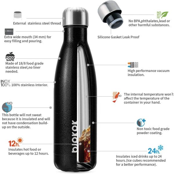 BJPKPK Botella de agua aislada de 12 onzas Samll de acero inoxidable, reutilizable, termo metálico que mantiene el frío y el calor, naranja atardecer - Image 142