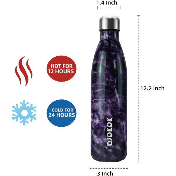 BJPKPK Botella de agua aislada de 12 onzas Samll de acero inoxidable, reutilizable, termo metálico que mantiene el frío y el calor, naranja atardecer - Image 147