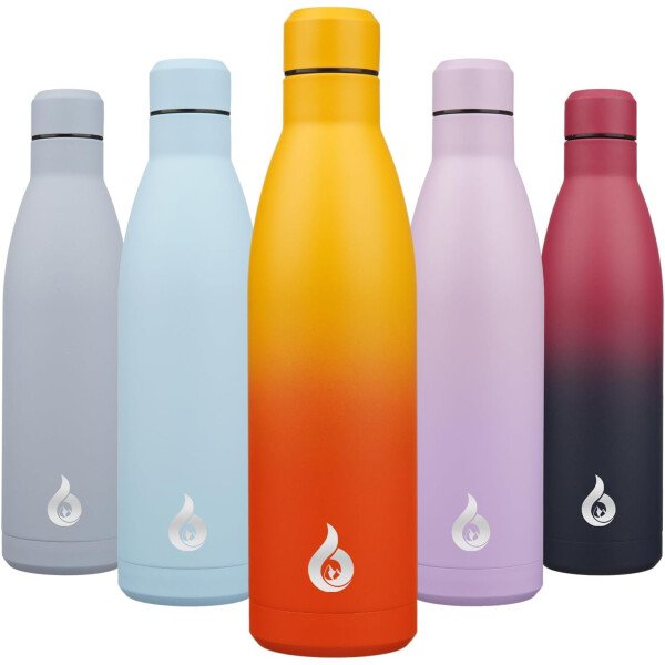 BJPKPK Botella de agua aislada de 12 onzas Samll de acero inoxidable, reutilizable, termo metálico que mantiene el frío y el calor, naranja atardecer - Image 149
