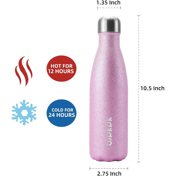 BJPKPK Botella de agua aislada de 12 onzas Samll de acero inoxidable, reutilizable, termo metálico que mantiene el frío y el calor, naranja atardecer - Image 156