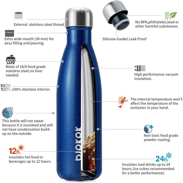 BJPKPK Botella de agua aislada de 12 onzas Samll de acero inoxidable, reutilizable, termo metálico que mantiene el frío y el calor, naranja atardecer - Image 166