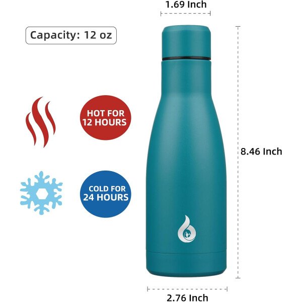BJPKPK Botella de agua aislada de 12 onzas Samll de acero inoxidable, reutilizable, termo metálico que mantiene el frío y el calor, naranja atardecer - Image 176