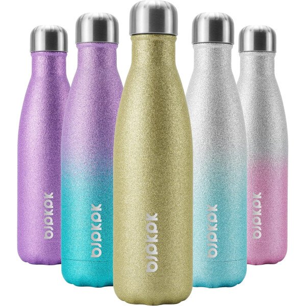 BJPKPK Botella de agua aislada de 12 onzas Samll de acero inoxidable, reutilizable, termo metálico que mantiene el frío y el calor, naranja atardecer - Image 192