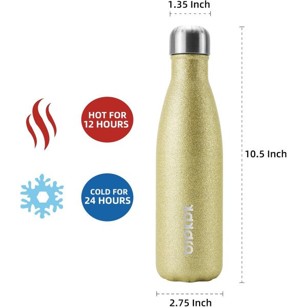 BJPKPK Botella de agua aislada de 12 onzas Samll de acero inoxidable, reutilizable, termo metálico que mantiene el frío y el calor, naranja atardecer - Image 193