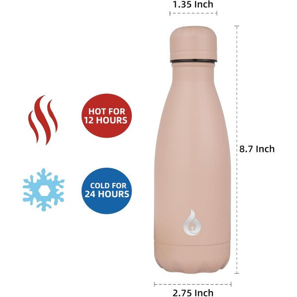 BJPKPK Botella de agua aislada de 12 onzas Samll de acero inoxidable, reutilizable, termo metálico que mantiene el frío y el calor, naranja atardecer - Image 208