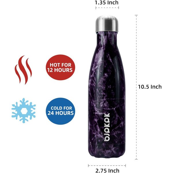 BJPKPK Botella de agua aislada de 12 onzas Samll de acero inoxidable, reutilizable, termo metálico que mantiene el frío y el calor, naranja atardecer - Image 215