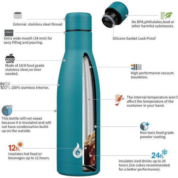 BJPKPK Botella de agua aislada de 12 onzas Samll de acero inoxidable, reutilizable, termo metálico que mantiene el frío y el calor, naranja atardecer - Image 223