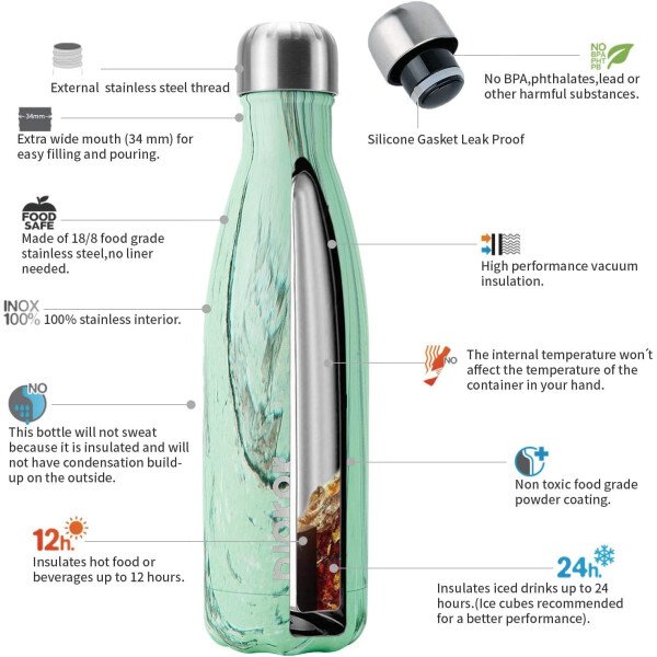 BJPKPK Botella de agua aislada de 12 onzas Samll de acero inoxidable, reutilizable, termo metálico que mantiene el frío y el calor, naranja atardecer - Image 232