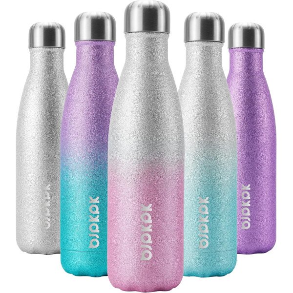 BJPKPK Botella de agua aislada de 12 onzas Samll de acero inoxidable, reutilizable, termo metálico que mantiene el frío y el calor, naranja atardecer - Image 236