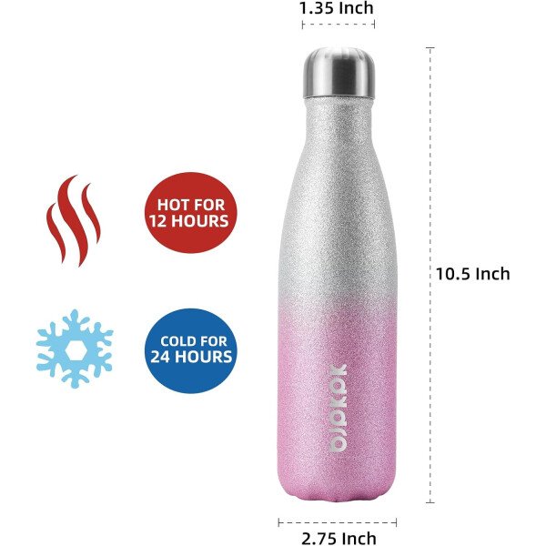 BJPKPK Botella de agua aislada de 12 onzas Samll de acero inoxidable, reutilizable, termo metálico que mantiene el frío y el calor, naranja atardecer - Image 237