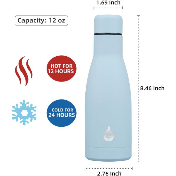 BJPKPK Botella de agua aislada de 12 onzas Samll de acero inoxidable, reutilizable, termo metálico que mantiene el frío y el calor, naranja atardecer - Image 253