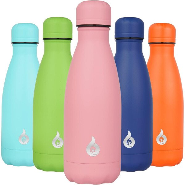 BJPKPK Botella de agua aislada de 12 onzas Samll de acero inoxidable, reutilizable, termo metálico que mantiene el frío y el calor, naranja atardecer - Image 267