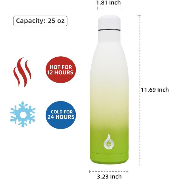 BJPKPK Botella de agua aislada de 12 onzas Samll de acero inoxidable, reutilizable, termo metálico que mantiene el frío y el calor, naranja atardecer - Image 283