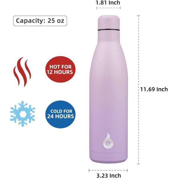 BJPKPK Botella de agua aislada de 12 onzas Samll de acero inoxidable, reutilizable, termo metálico que mantiene el frío y el calor, naranja atardecer - Image 299